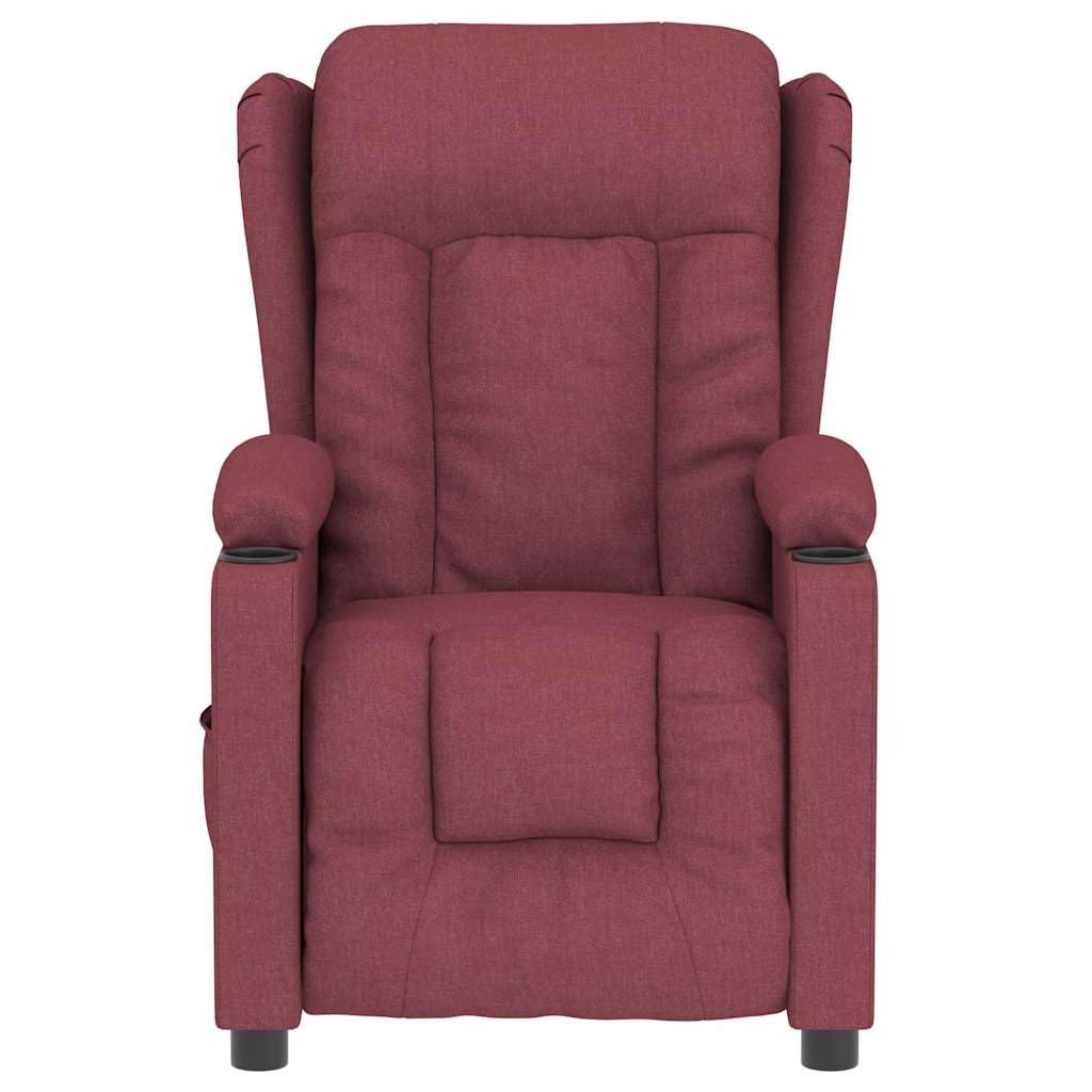vidaXL Massagesessel Elektrisch Weinrot Stoff