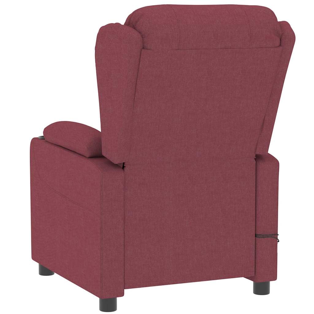 vidaXL Massagesessel Elektrisch Weinrot Stoff