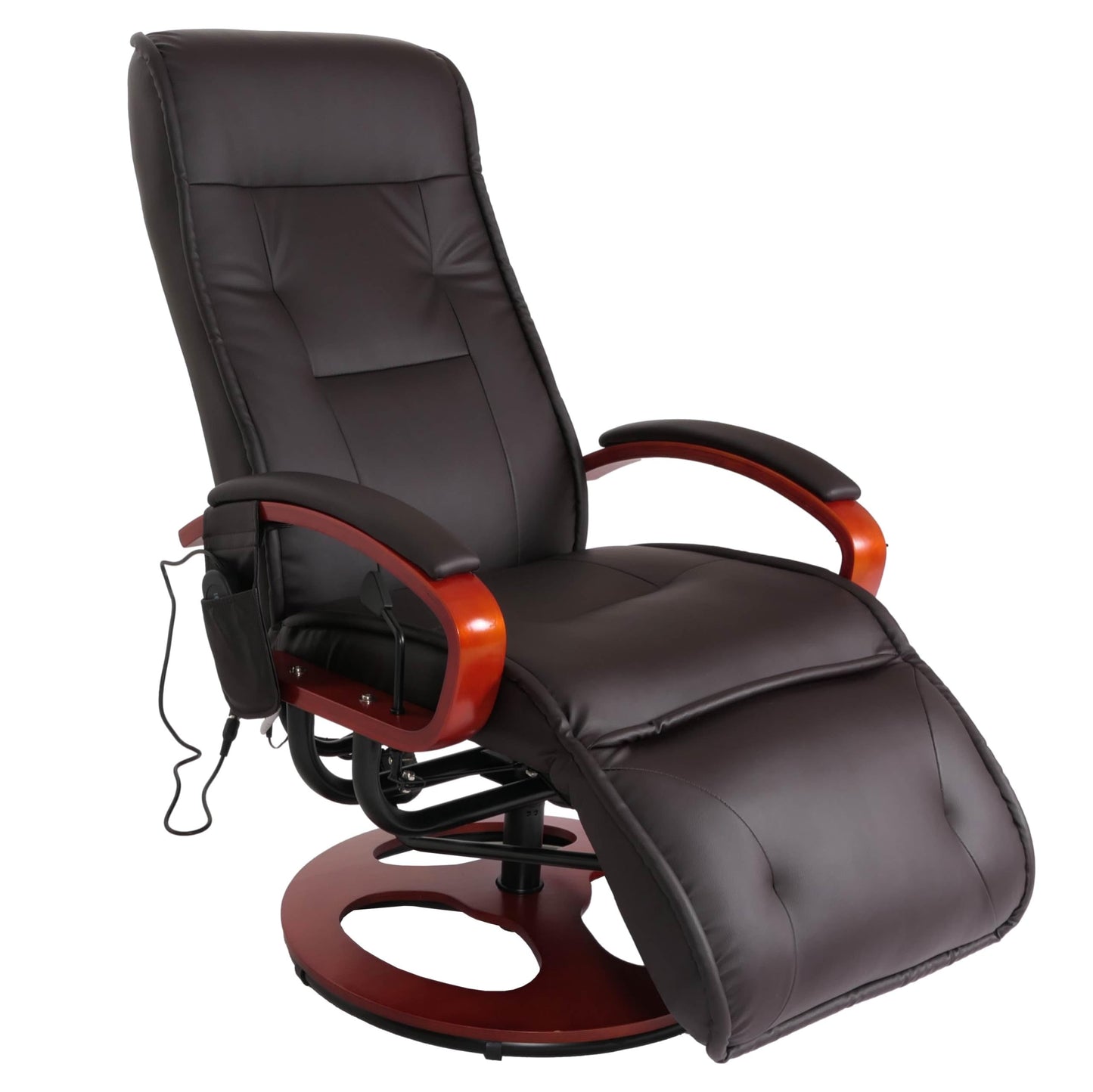 Mendler Relaxliege Arles II – Massagesessel aus Kunstleder mit Vibrationsmassage, Farbe Coffee, moderner bequemer Relaxsessel.