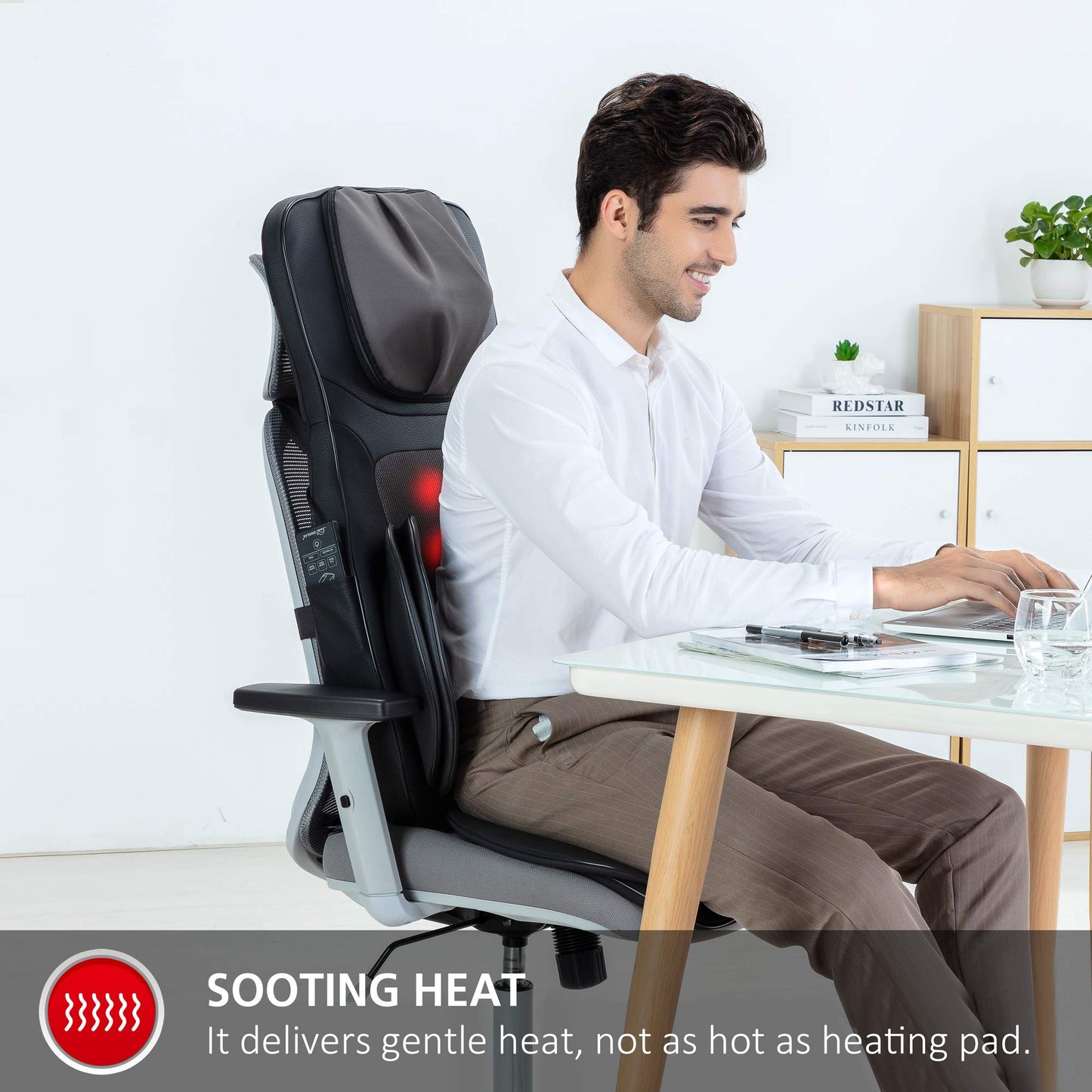 Snailax Shiatsu Massagesitzauflage mit Wärme, Ganzkörpermassage, Kompression, Kneten, Vibration – elektrisch für Rücken & Nacken.