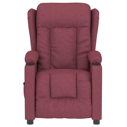 vidaXL Massagesessel Elektrisch Weinrot Stoff