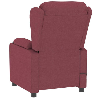 vidaXL Massagesessel Elektrisch Weinrot Stoff
