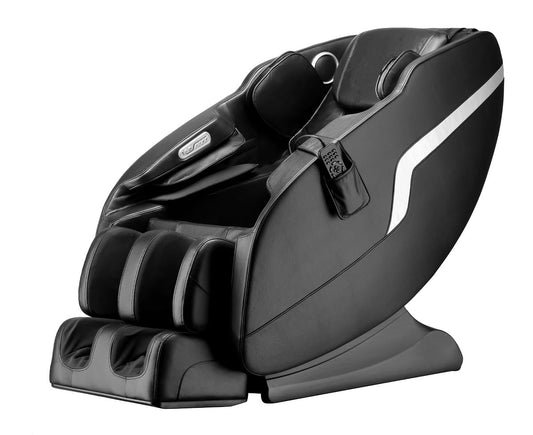 Luxus Massagesessel Konstanz Shiatsu Zero Gravity Leder schwarz, mit Heizung, Rollentechnik, Armmassage, moderner TV-Sessel.