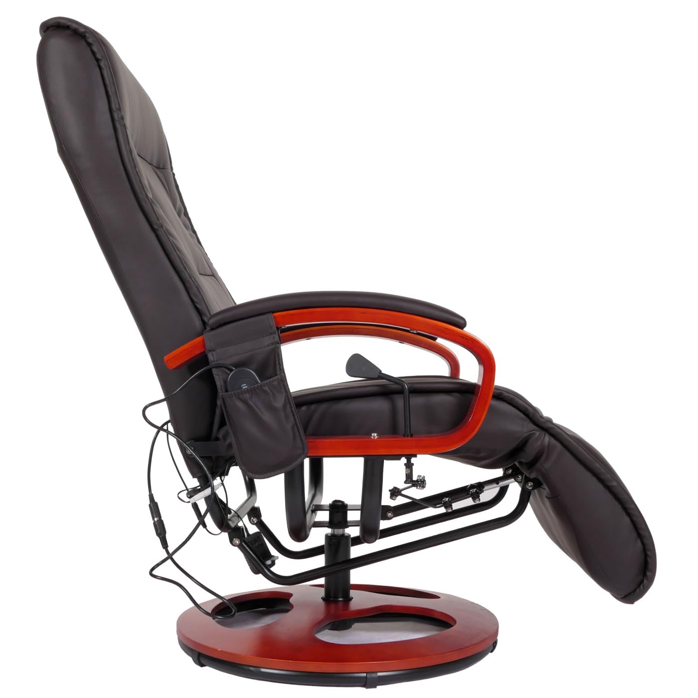 Mendler Relaxliege Arles II – Massagesessel aus Kunstleder mit Vibrationsmassage, Farbe Coffee, moderner bequemer Relaxsessel.