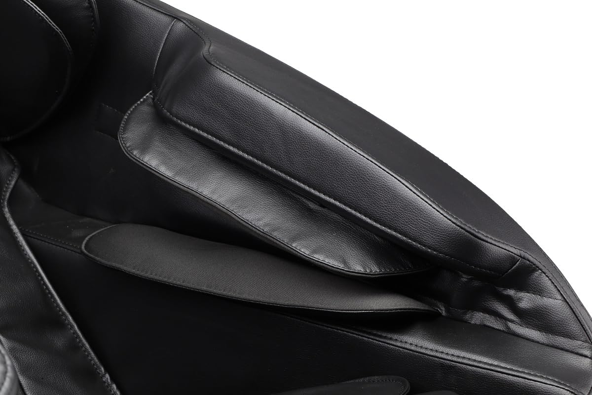 Luxus Massagesessel Konstanz Shiatsu Zero Gravity Leder schwarz, mit Heizung, Rollentechnik, Armmassage, moderner TV-Sessel.