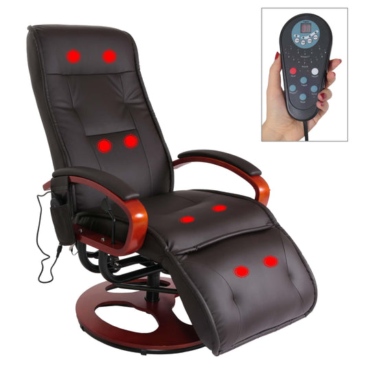 Mendler Relaxliege Arles II – Massagesessel aus Kunstleder mit Vibrationsmassage, Farbe Coffee, moderner bequemer Relaxsessel.